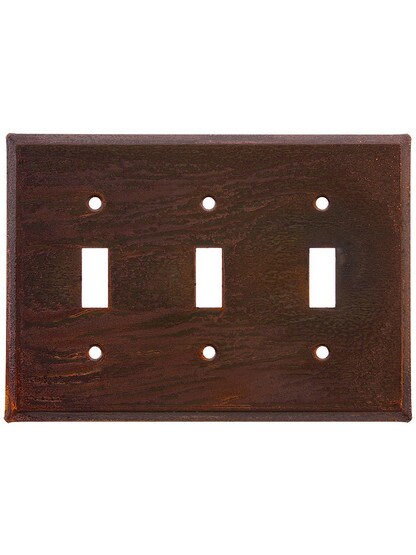 Country Tin Triple Toggle Switch Plate in Rustic Tin.